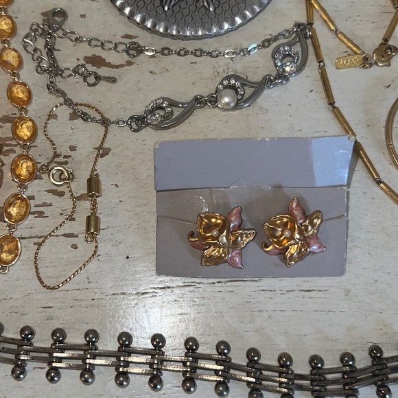 Lot MCM + Costume Jewelry Monet Avon ART unmarked crystal necklace bracelet - Picture 4 of 16